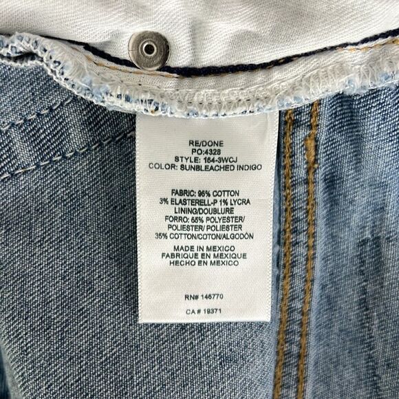 NWT Re/Done 70s High Rise Stove Pipe frayed straight-leg jeans Size 28 - Picture 8 of 12